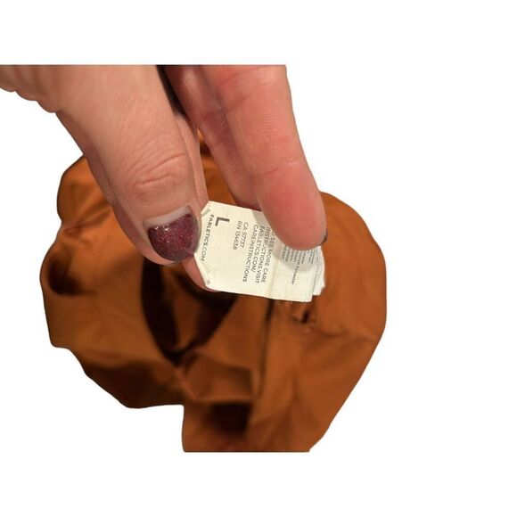 Fabletics Rust Orange Straight Leg Nylon Water Resist Zipper Pants Men's Large - Picture 7 of 10